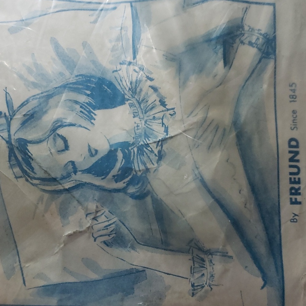Vintage 1950s satin pillow case pillowcase coiffure smooth aqua
